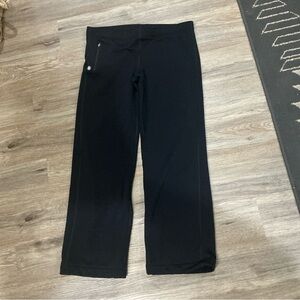 Athleta Fleece Lined Sweatpants Black Size 1X Zip Pocket Stretch EUC